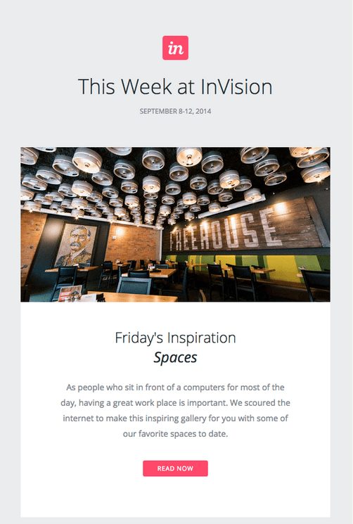 Invision's email template
