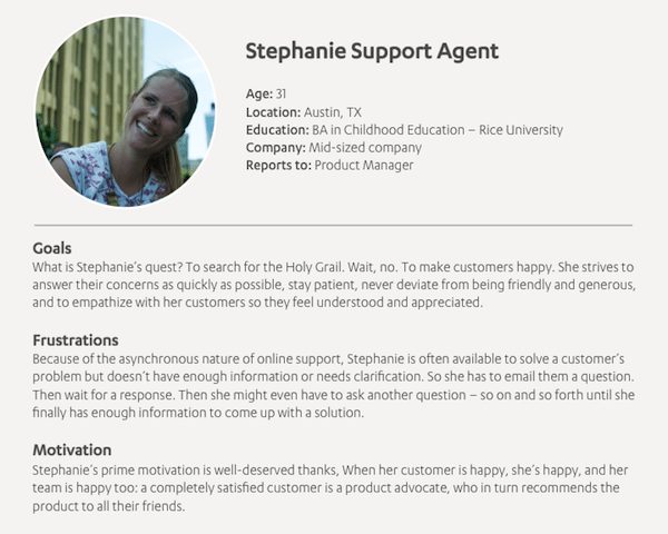Persona of Stephanie, Support Agent